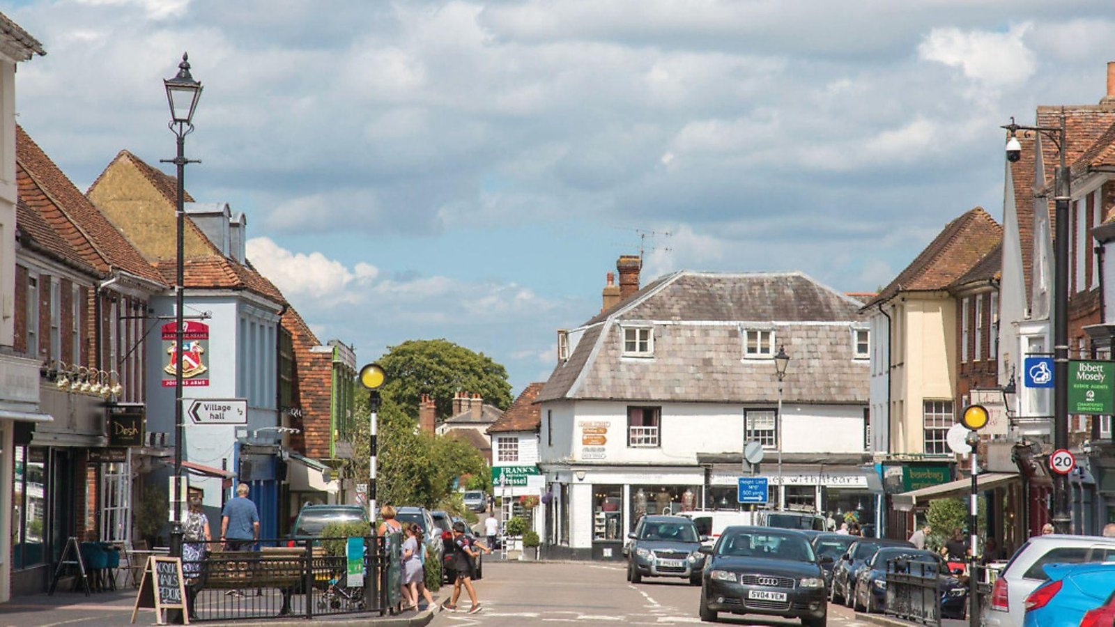 West Malling in Kent with high street and local buildings